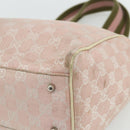GUCCI GG Canvas Tote Bag Pink Silver 145810 Auth fm5322-15