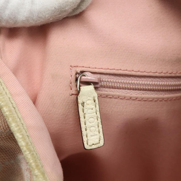 GUCCI GG Canvas Tote Bag Pink Silver 145810 Auth fm5322