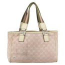 GUCCI GG Canvas Tote Bag Pink Silver 145810 Auth fm5322-13