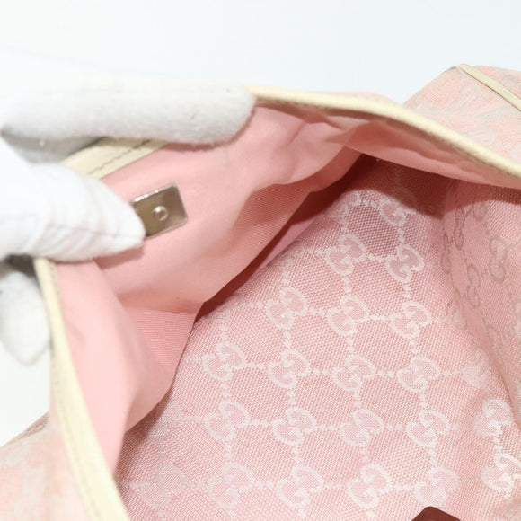 GUCCI GG Canvas Tote Bag Pink Silver 145810 Auth fm5322