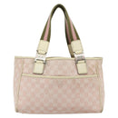 GUCCI GG Canvas Tote Bag Pink Silver 145810 Auth fm5322-2