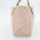 GUCCI GG Canvas Tote Bag Pink Silver 145810 Auth fm5322-4