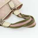 GUCCI GG Canvas Tote Bag Pink Silver 145810 Auth fm5322-7