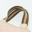 GUCCI GG Canvas Tote Bag Pink Silver 145810 Auth fm5322-8