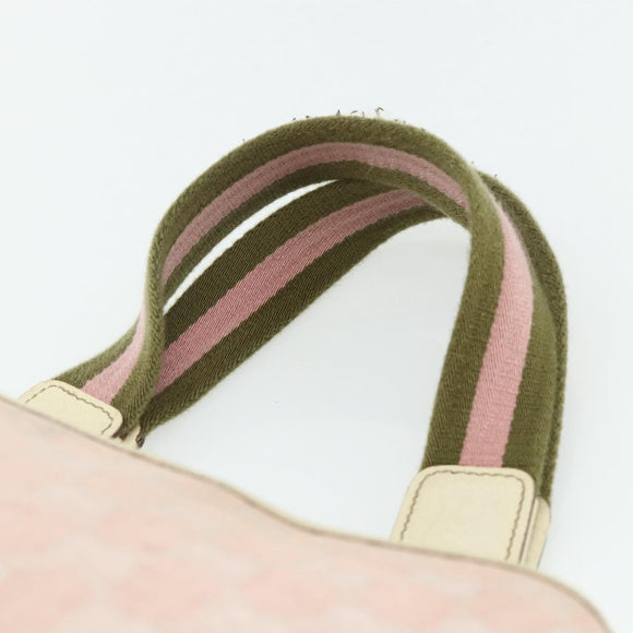 GUCCI GG Canvas Tote Bag Pink Silver 145810 Auth fm5322
