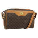 CELINE Macadam Canvas Shoulder Bag PVC Leather Brown Gold Auth fm5323-1