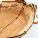 CELINE Macadam Canvas Shoulder Bag PVC Leather Brown Gold Auth fm5323-18