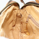 CELINE Macadam Canvas Shoulder Bag PVC Leather Brown Gold Auth fm5323-19