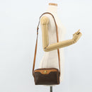 CELINE Macadam Canvas Shoulder Bag PVC Leather Brown Gold Auth fm5323-23