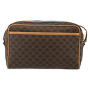 CELINE Macadam Canvas Shoulder Bag PVC Leather Brown Gold Auth fm5323-2