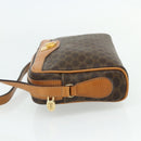 CELINE Macadam Canvas Shoulder Bag PVC Leather Brown Gold Auth fm5323-3