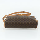 CELINE Macadam Canvas Shoulder Bag PVC Leather Brown Gold Auth fm5323-5