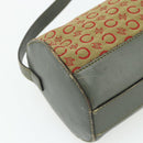 CELINE C Macadam Canvas Shoulder Bag Beige Gold Auth fm5324-11