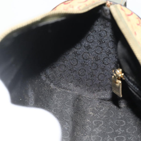 CELINE C Macadam Canvas Shoulder Bag Beige Gold Auth fm5324