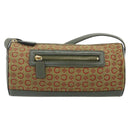 CELINE C Macadam Canvas Shoulder Bag Beige Gold Auth fm5324-2