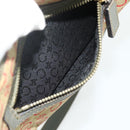 CELINE C Macadam Canvas Shoulder Bag Beige Gold Auth fm5324-21