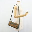 CELINE C Macadam Canvas Shoulder Bag Beige Gold Auth fm5324-23