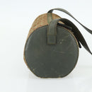 CELINE C Macadam Canvas Shoulder Bag Beige Gold Auth fm5324-4
