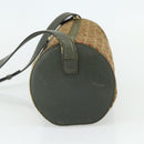 CELINE C Macadam Canvas Shoulder Bag Beige Gold Auth fm5324-5