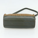 CELINE C Macadam Canvas Shoulder Bag Beige Gold Auth fm5324-9