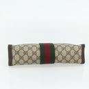 GUCCI GG Supreme Web Sherry Line Clutch Bag PVC Beige 37 014 2125 Auth fm5326-7