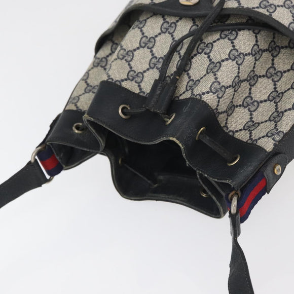 GUCCI GG Supreme Web Sherry Line Purse Bag PVC Navy Gold 41 02 033 Auth fm5327
