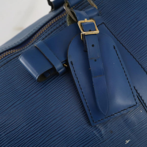 LOUIS VUITTON Epi Keepall 50 Boston Bag Blue M42965 LV Auth fm5329