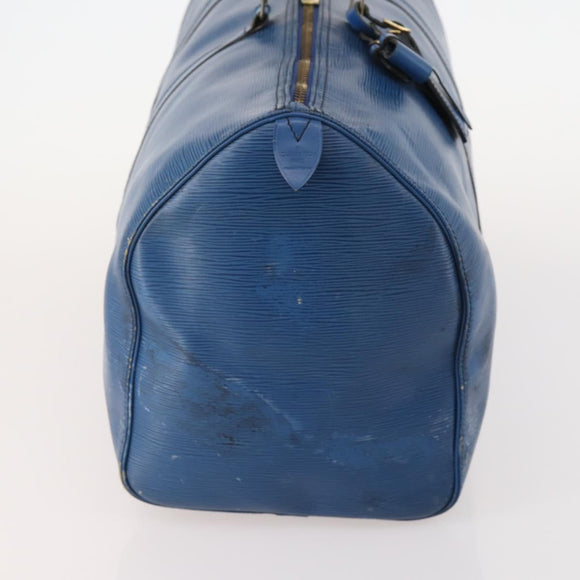 LOUIS VUITTON Epi Keepall 50 Boston Bag Blue M42965 LV Auth fm5329