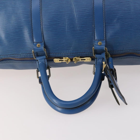 LOUIS VUITTON Epi Keepall 50 Boston Bag Blue M42965 LV Auth fm5329