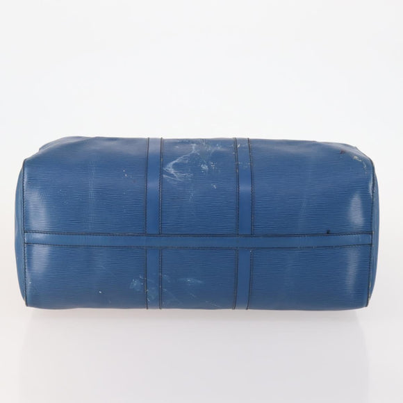 LOUIS VUITTON Epi Keepall 50 Boston Bag Blue M42965 LV Auth fm5329