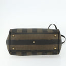 FENDI Pecan Canvas Hand Bag PVC 2way Black Brown Auth fm5333-5