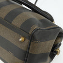 FENDI Pecan Canvas Hand Bag PVC 2way Black Brown Auth fm5333-17
