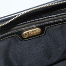 FENDI Pecan Canvas Hand Bag PVC 2way Black Brown Auth fm5333-19