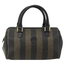 FENDI Pecan Canvas Hand Bag PVC 2way Black Brown Auth fm5333-13