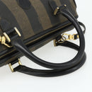 FENDI Pecan Canvas Hand Bag PVC 2way Black Brown Auth fm5333-7