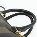 FENDI Pecan Canvas Hand Bag PVC 2way Black Brown Auth fm5333-8