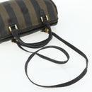 FENDI Pecan Canvas Hand Bag PVC 2way Black Brown Auth fm5333-9