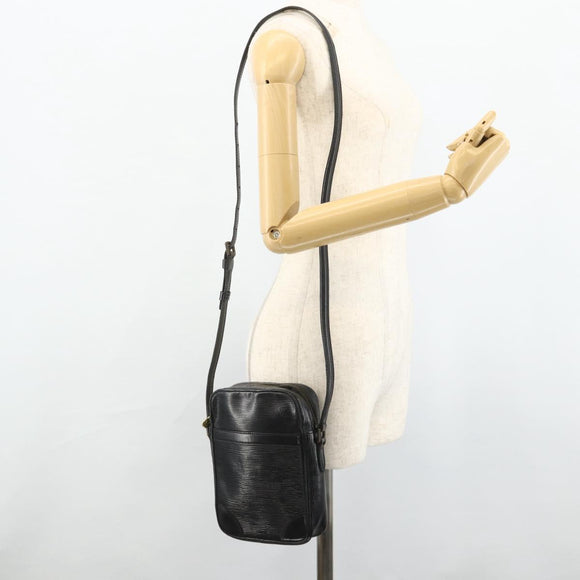 LOUIS VUITTON Epi Danube Schoudertas Zwart M45632 LV Auth fm5334