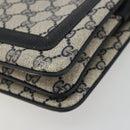 GUCCI GG Supreme Sherry Line Shoulder Bag PVC Navy Gold 41 02 013 Auth fm5338-9