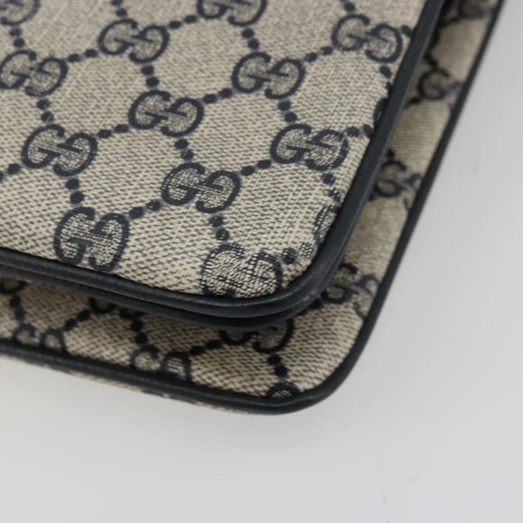 GUCCI GG Supreme Sherry Line Shoulder Bag PVC Navy Gold 41 02 013 Auth fm5338