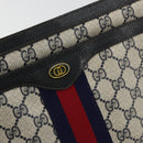 GUCCI GG Supreme Sherry Line Shoulder Bag PVC Navy Gold 41 02 013 Auth fm5338-17