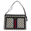 GUCCI GG Supreme Sherry Line Shoulder Bag PVC Navy Gold 41 02 013 Auth fm5338-13