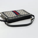 GUCCI GG Supreme Sherry Line Shoulder Bag PVC Navy Gold 41 02 013 Auth fm5338-7