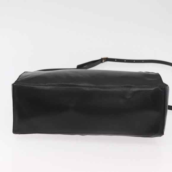LOEWE Hand Bag Leather 2way Black Gold Auth fm5339