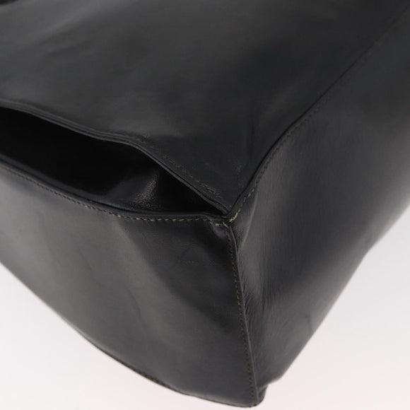 LOEWE Hand Bag Leather 2way Black Gold Auth fm5339