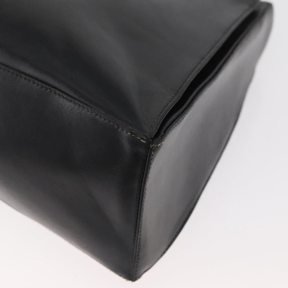 LOEWE Hand Bag Leather 2way Black Gold Auth fm5339