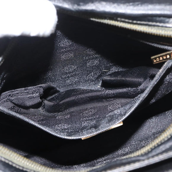 LOEWE Hand Bag Leather 2way Black Gold Auth fm5339