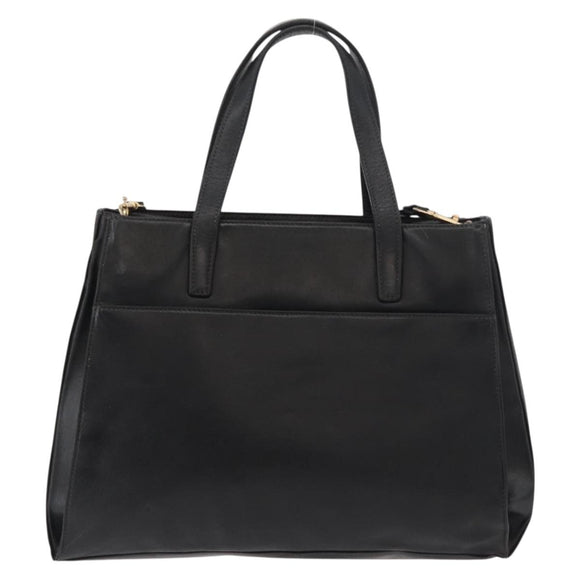 LOEWE Hand Bag Leather 2way Black Gold Auth fm5339