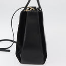 LOEWE Hand Bag Leather 2way Black Gold Auth fm5339-3