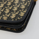Christian Dior Trotter Canvas Chain Shoulder Bag Navy Gold Auth fm5340-10